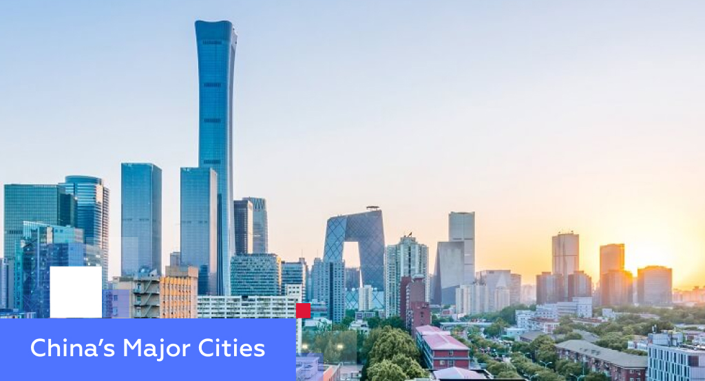Beijing CBD skyline at sunset with the China Zun and CCTV Headquarters — illustrating China’s major cities for foreign investors
