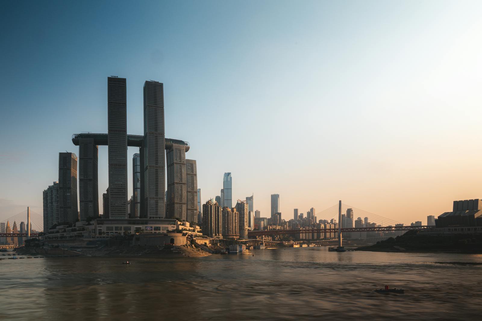 Chongqing skyline at sunset — Chongqing company registration: setting up a WFOE in Liangjiang and Chongqing Pilot FTZ
