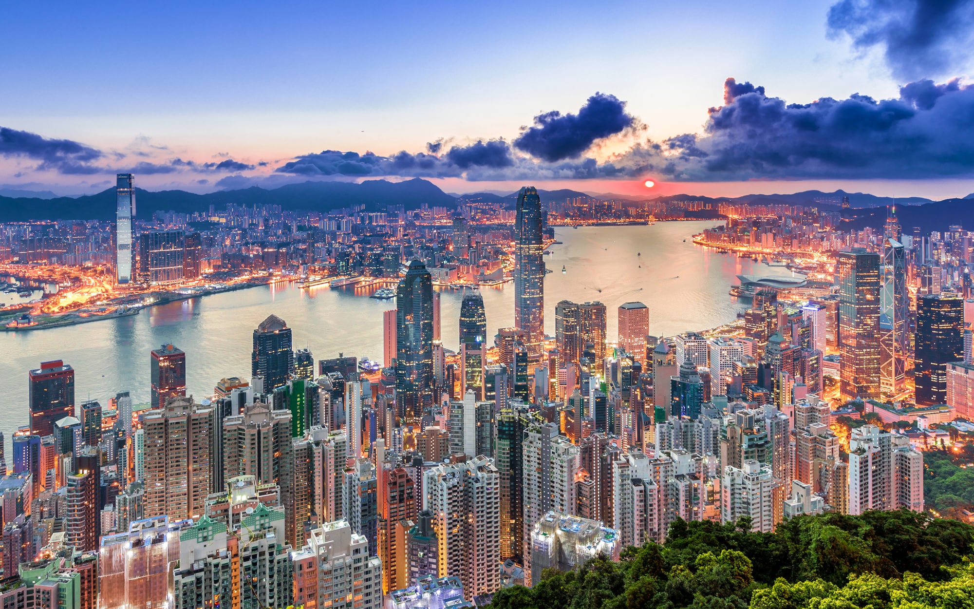 Hong Kong Bay in the evening
