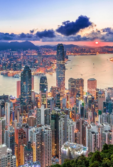 Hong Kong cityscape with Victoria Harbour and iconic skyline