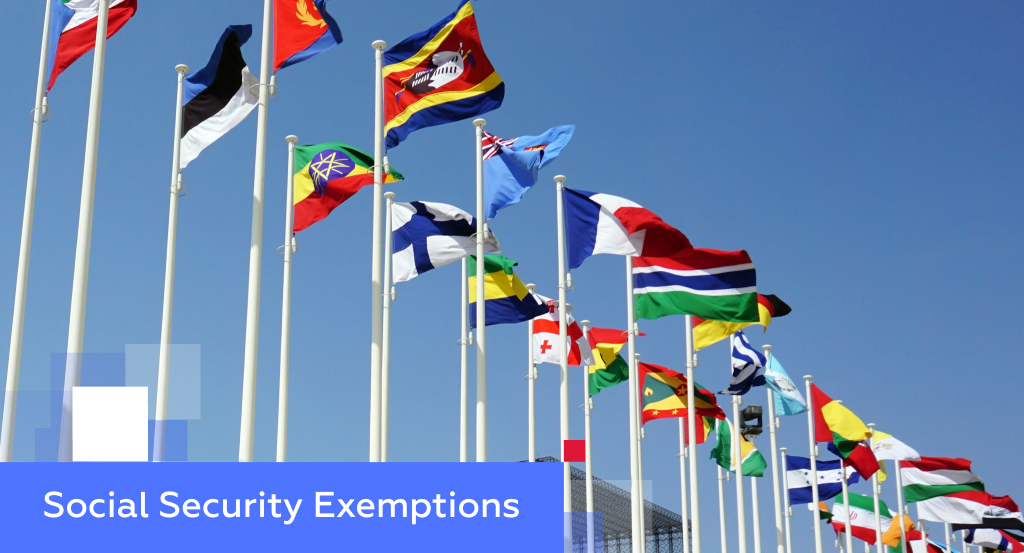 International flags on flagpoles — illustrating social security exemptions for foreign employees in China under bilateral agreements