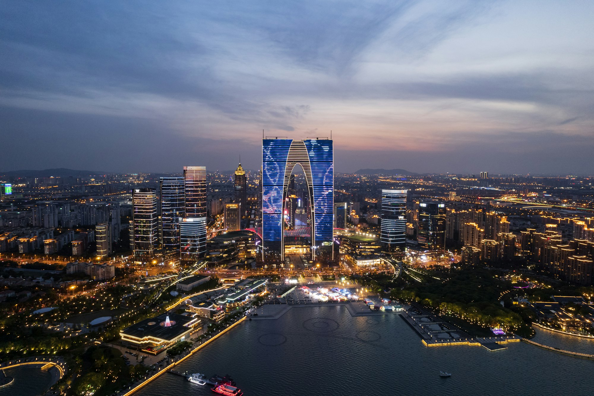Suzhou Industrial Park skyline at night - MSA Asia China business advisory